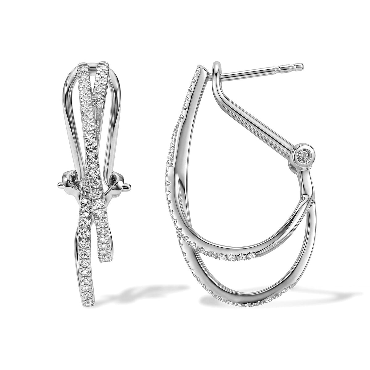 Luxuriant Lab Grown Diamond (G-H, SI) Earrings in Rhodium Over Sterling Silver 0.50 ctw