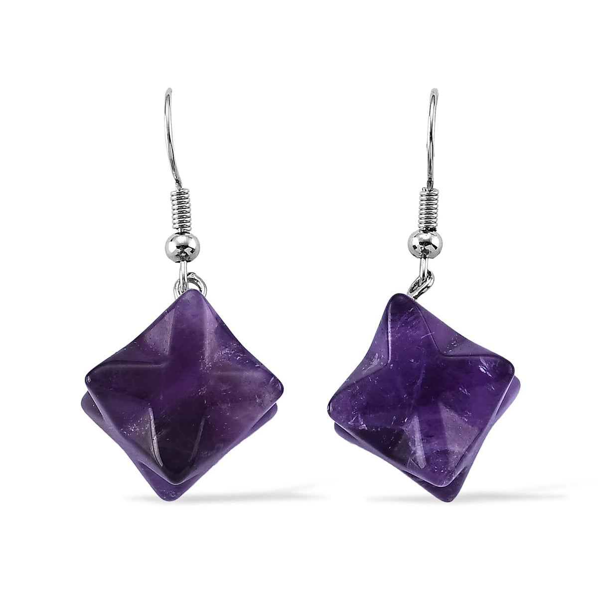 Green Aventurine Earrings in Silvertone 35.00 ctw