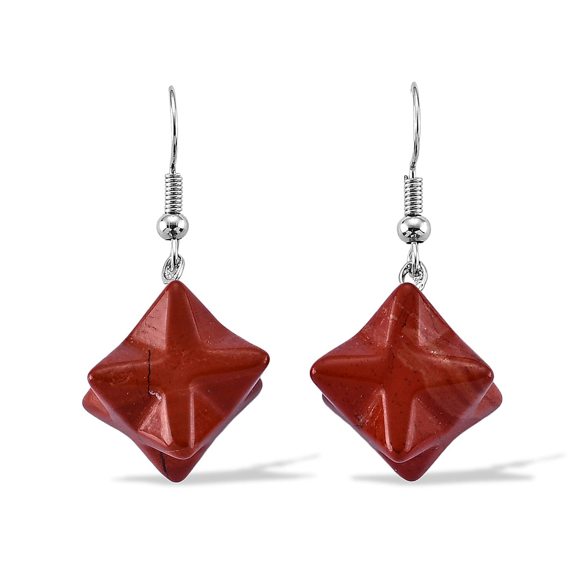 Green Aventurine Earrings in Silvertone 35.00 ctw