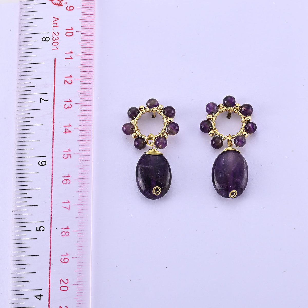 Multi Fluorite Earrings in Goldtone 30 ctw