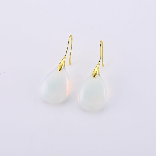 Opalite Earrings in Goldtone 40.00 ctw