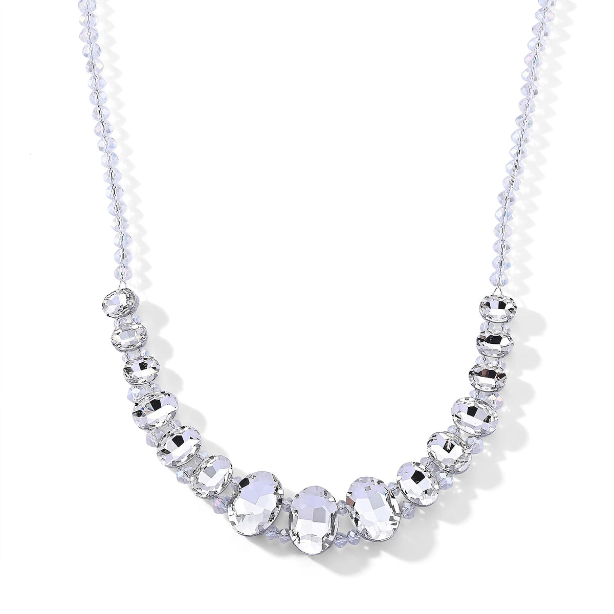 Austrian Multi Crystal and Multi Glass Necklace in Goldtone 20-23 Inches