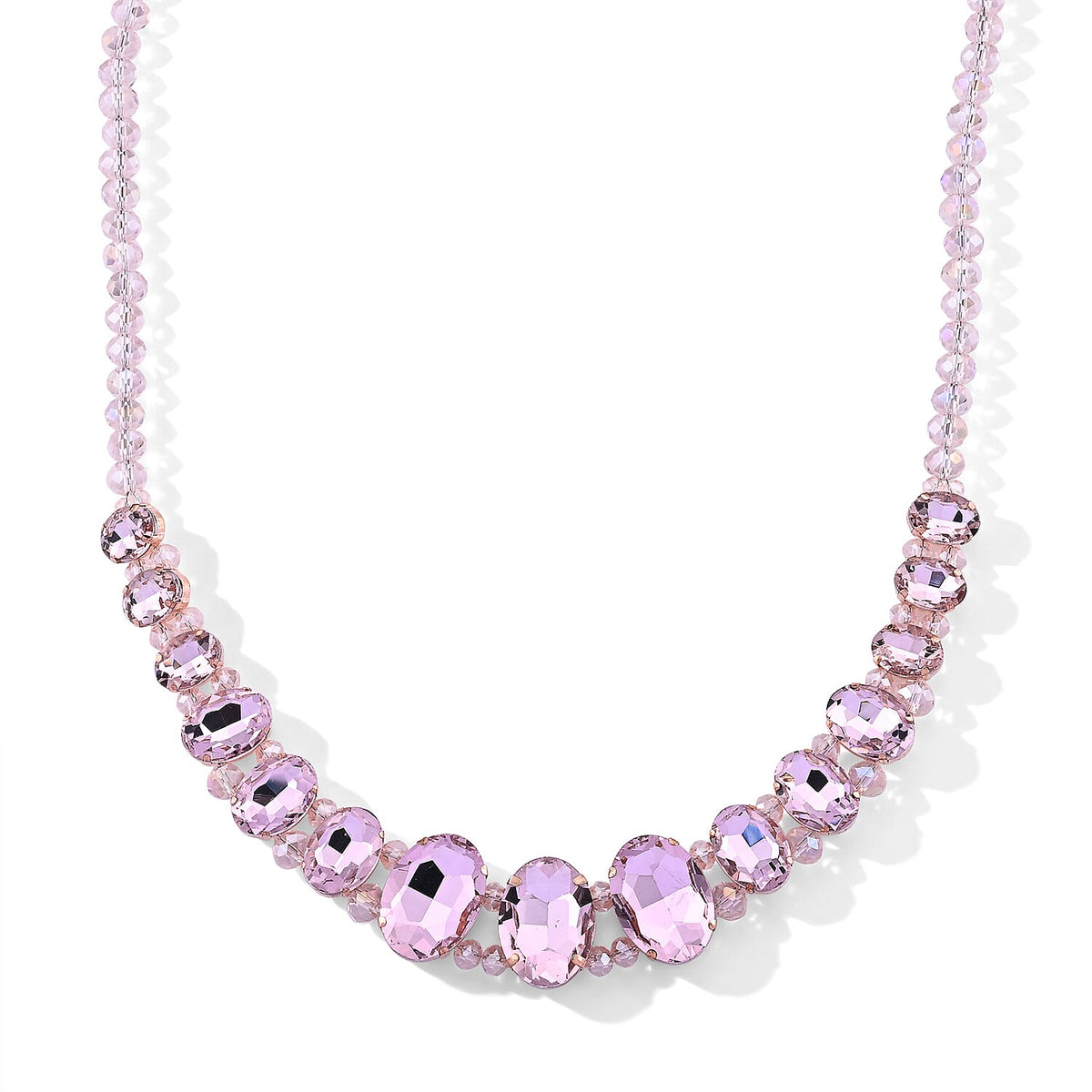 Austrian Multi Crystal and Multi Glass Necklace in Goldtone 20-23 Inches