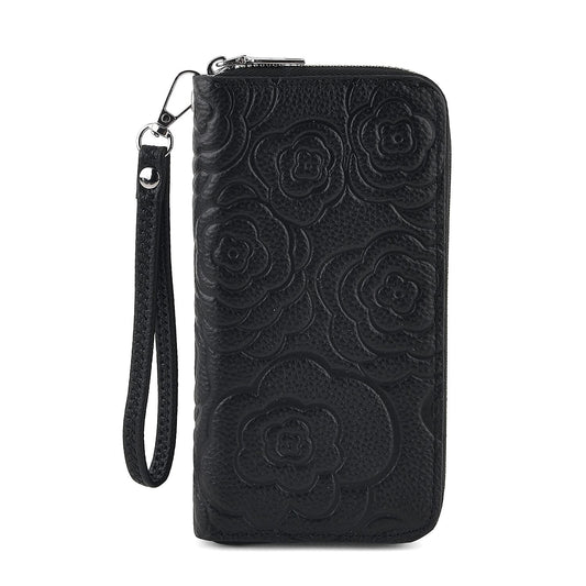 La Marey Black Genuine Leather RFID Protected Women''s Wallet