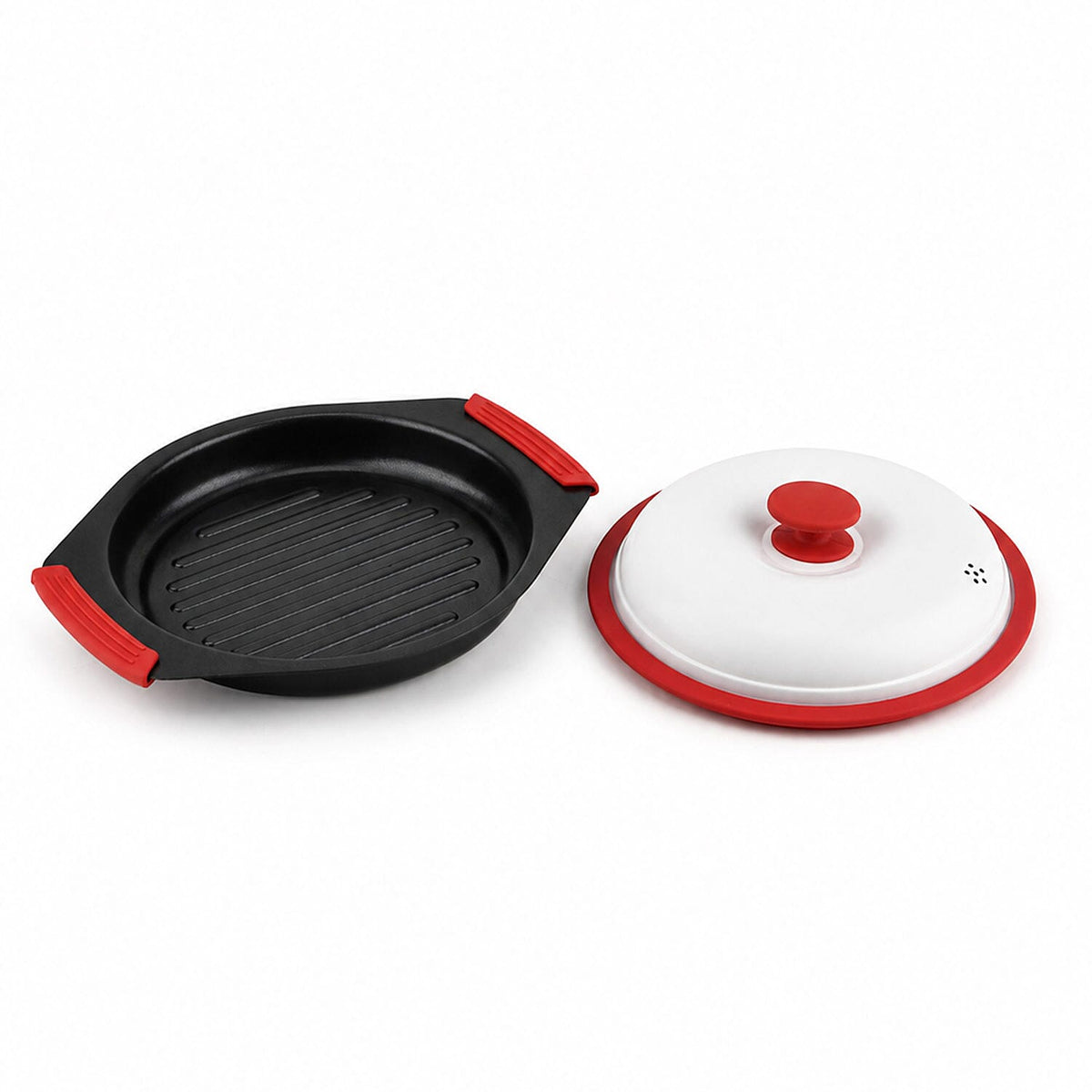 Red Round Pot with Iron Lid