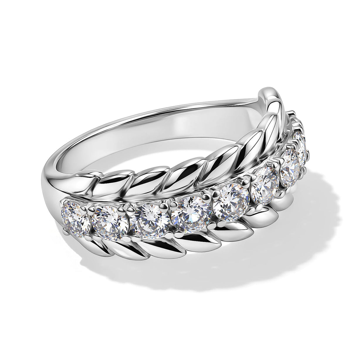 EverTrue Simulated Diamond Ring in Stainless Steel (Size 10.0) 2.25 ctw