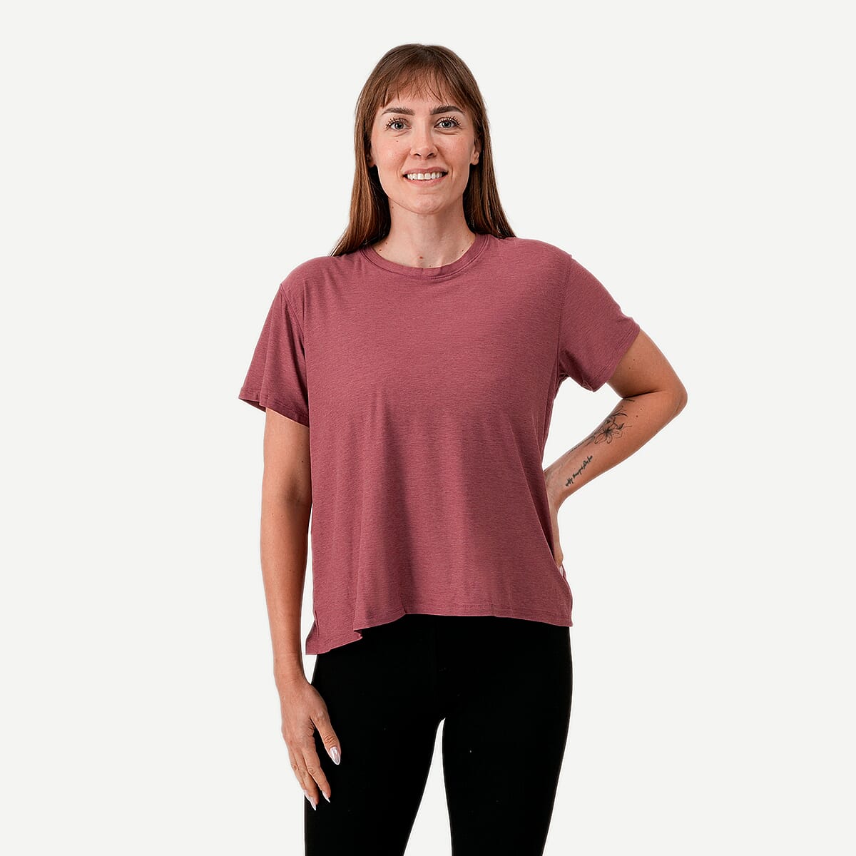 La Marey Blue Stretch Crewneck Short Sleeve Top - Large