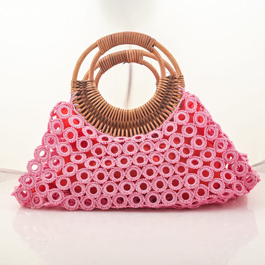 La Marey Pink Crochet Bag