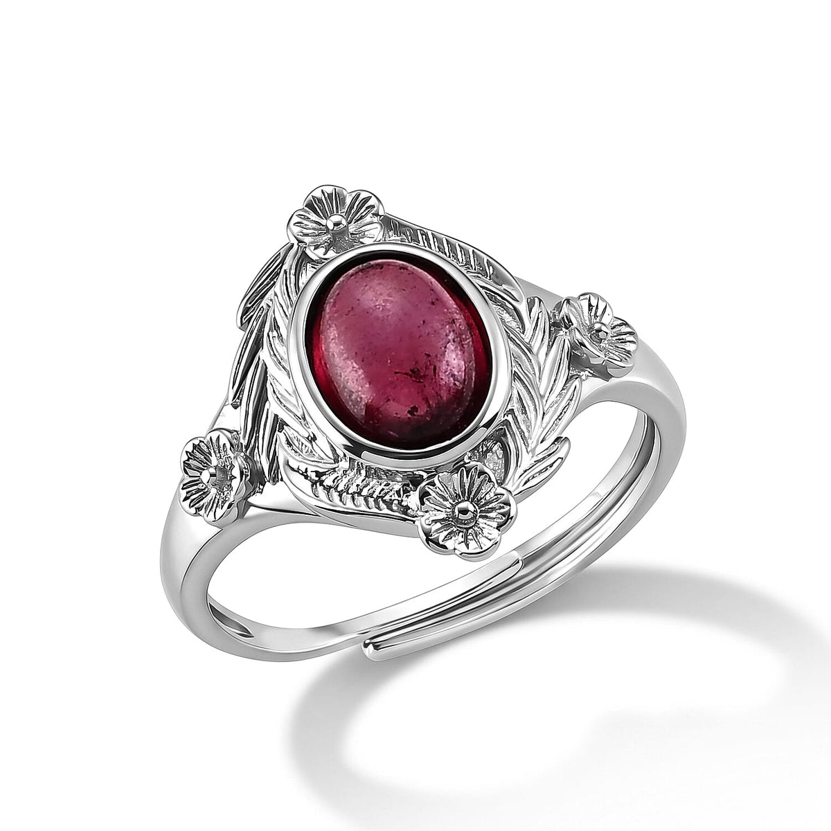 Orissa Rhodolite Garnet Ring in Silvertone (Adjustable) 3.00 ctw