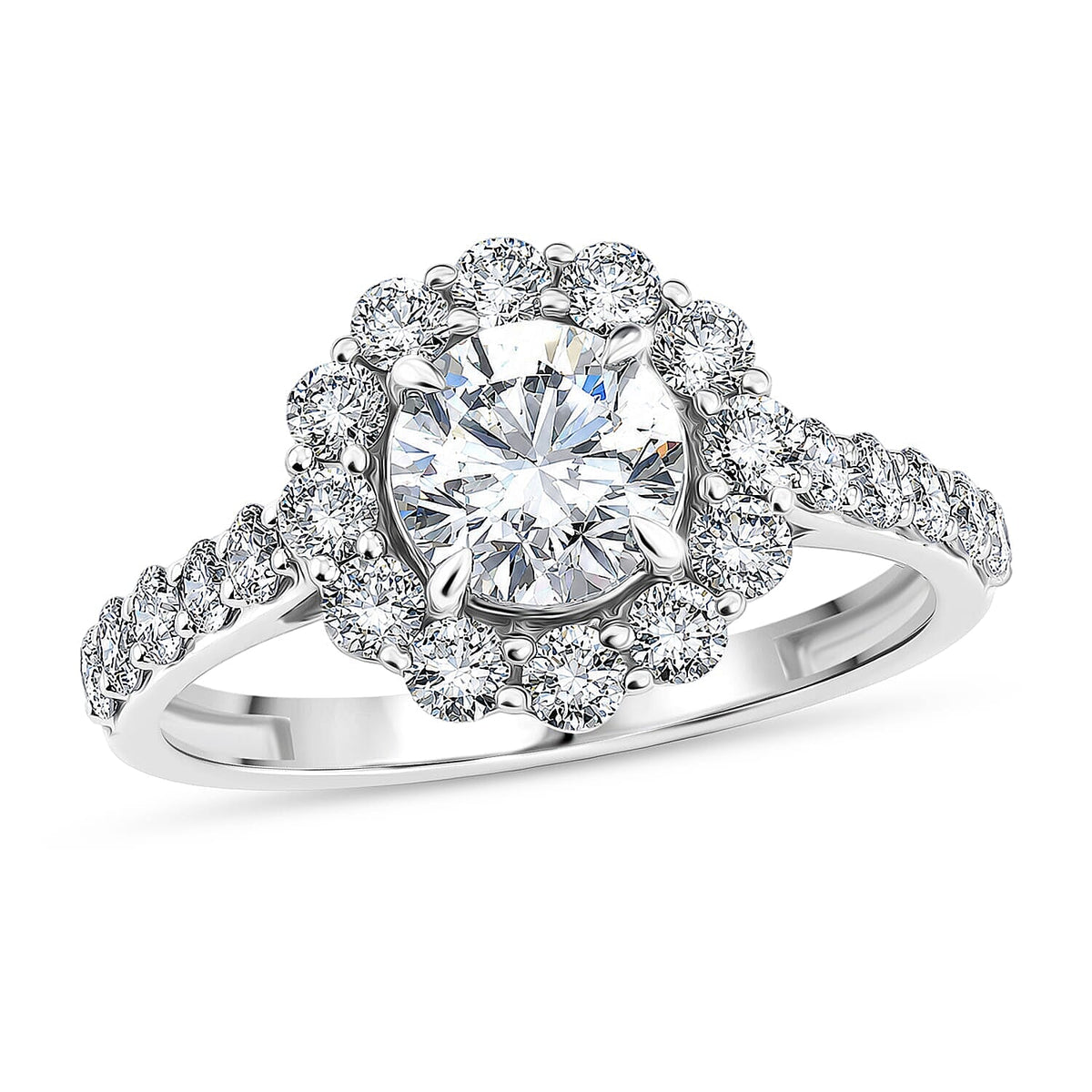 Lab Grown Diamond SI1 1.90 ctw Ring in Sterling Silver (Size 6.0)