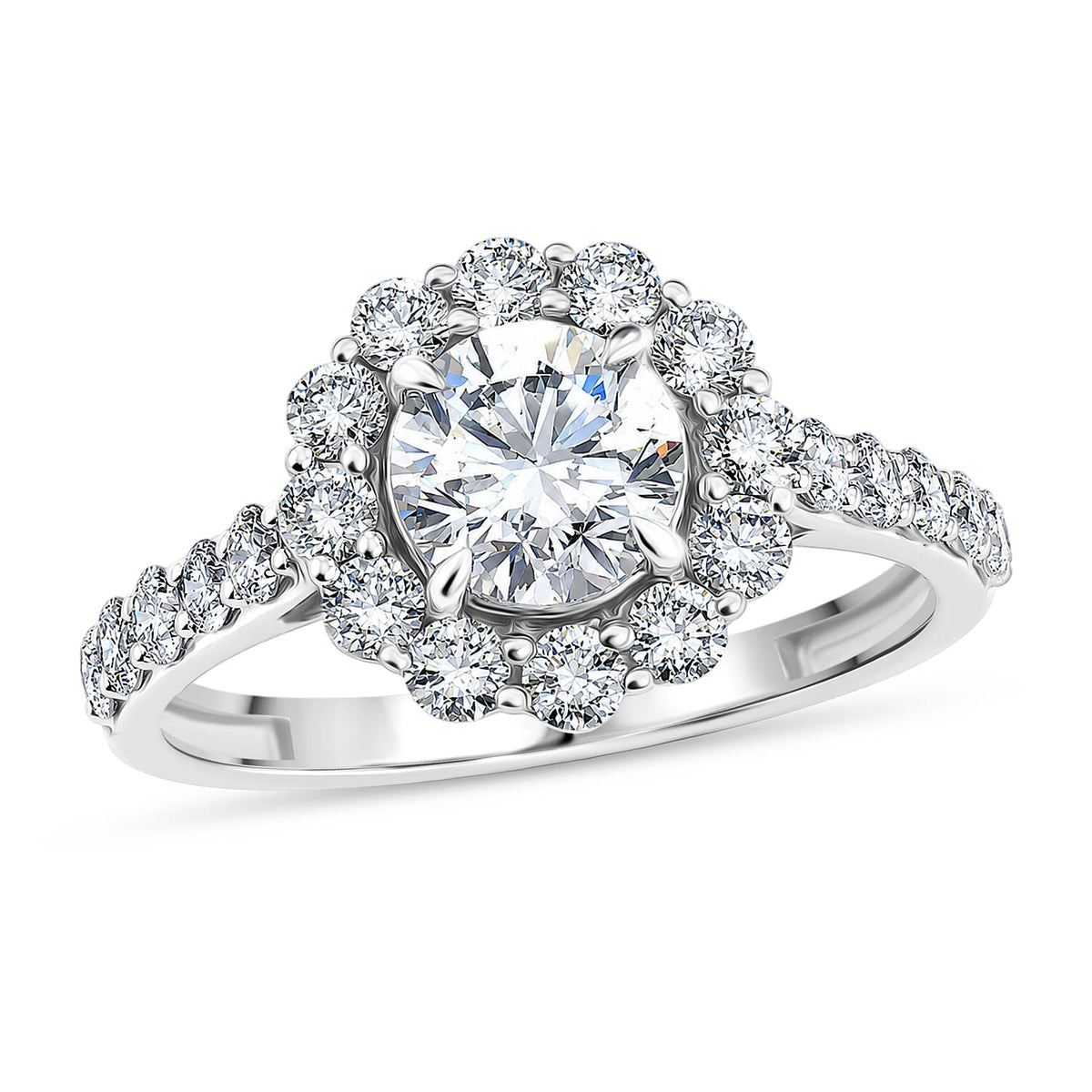 Lab Grown Diamond SI1 1.90 ctw Ring in Sterling Silver (Size 6.0)