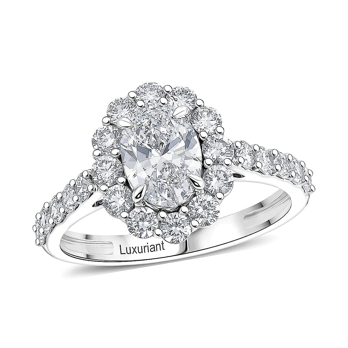 Lab Grown Diamond SI1 1.90 ctw Ring in Sterling Silver (Size 6.0)