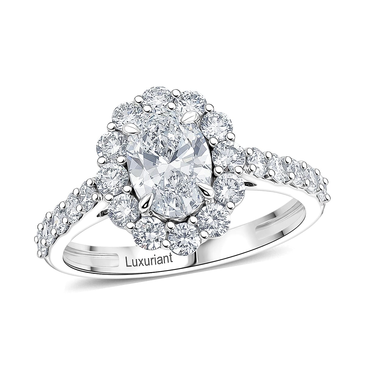 Lab Grown Diamond SI1 1.90 ctw Ring in Sterling Silver (Size 6.0)