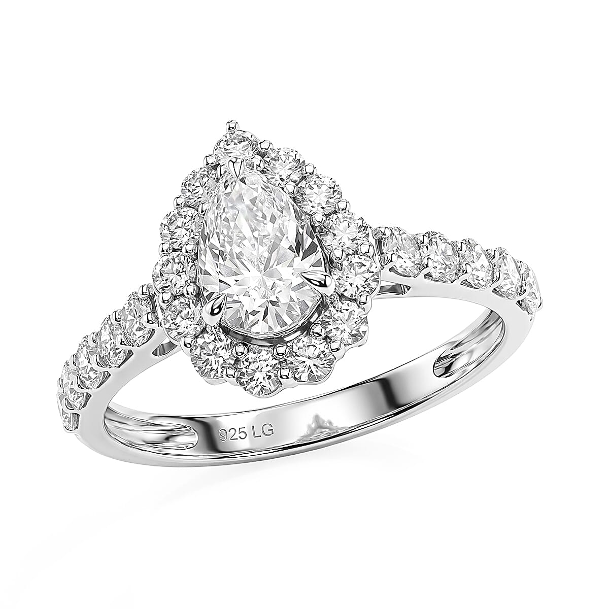 Lab Grown Diamond SI1 1.90 ctw Ring in Sterling Silver (Size 6.0)