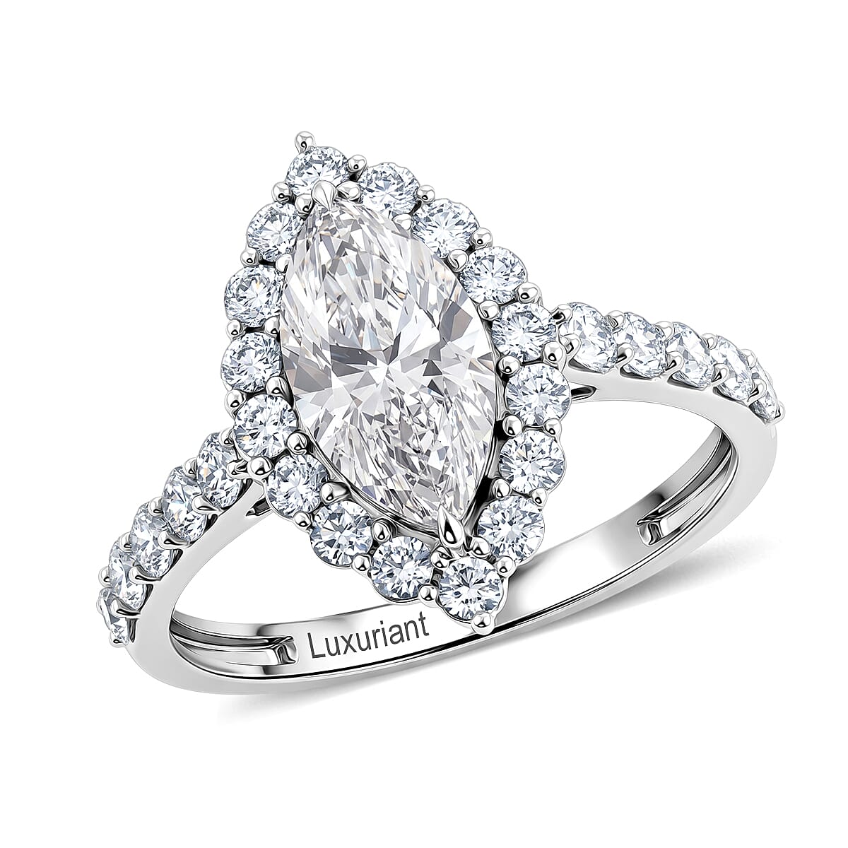 Lab Grown Diamond SI1 1.90 ctw Ring in Sterling Silver (Size 6.0)