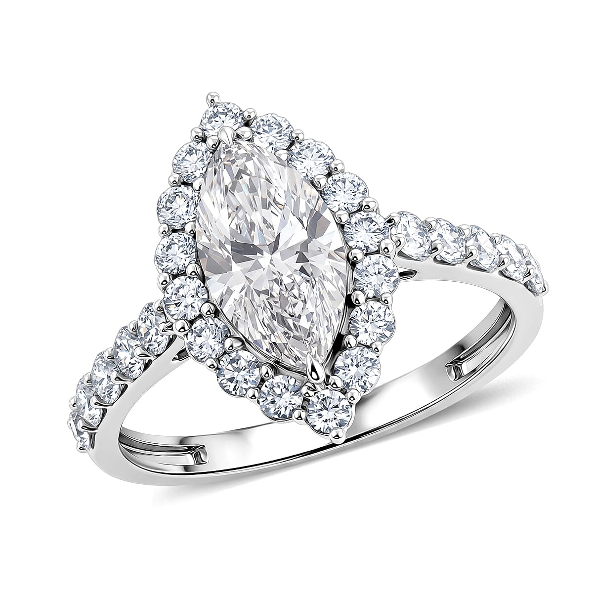 Lab Grown Diamond SI1 1.90 ctw Ring in Sterling Silver (Size 6.0)