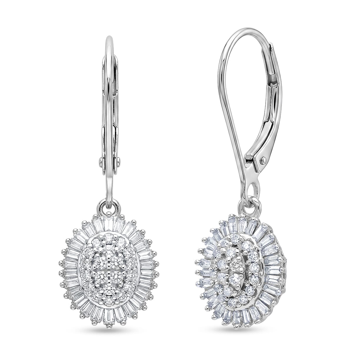 D'Joy Diamond Earrings in Rhodium Over Sterling Silver 0.50 ctw