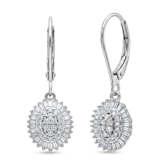 D'Joy Diamond Earrings in Rhodium Over Sterling Silver 0.50 ctw