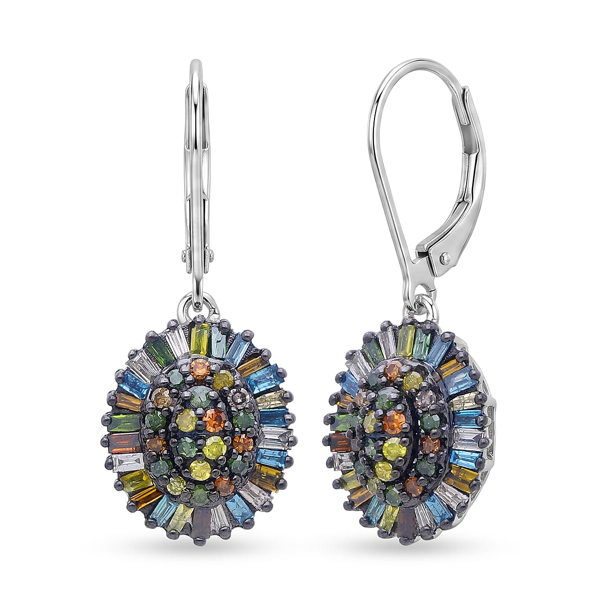 D'Joy Diamond Earrings in Rhodium Over Sterling Silver 0.50 ctw
