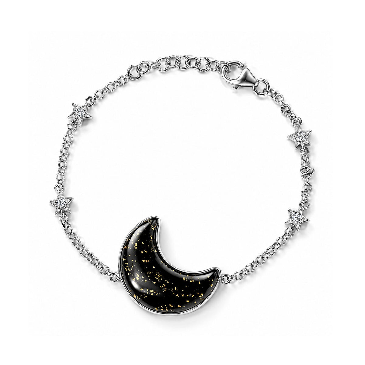 D'Joy Multi Murano Style and White Zircon Bracelet in Rhodium Over Sterling Silver (6.50 In) 0.20 ctw