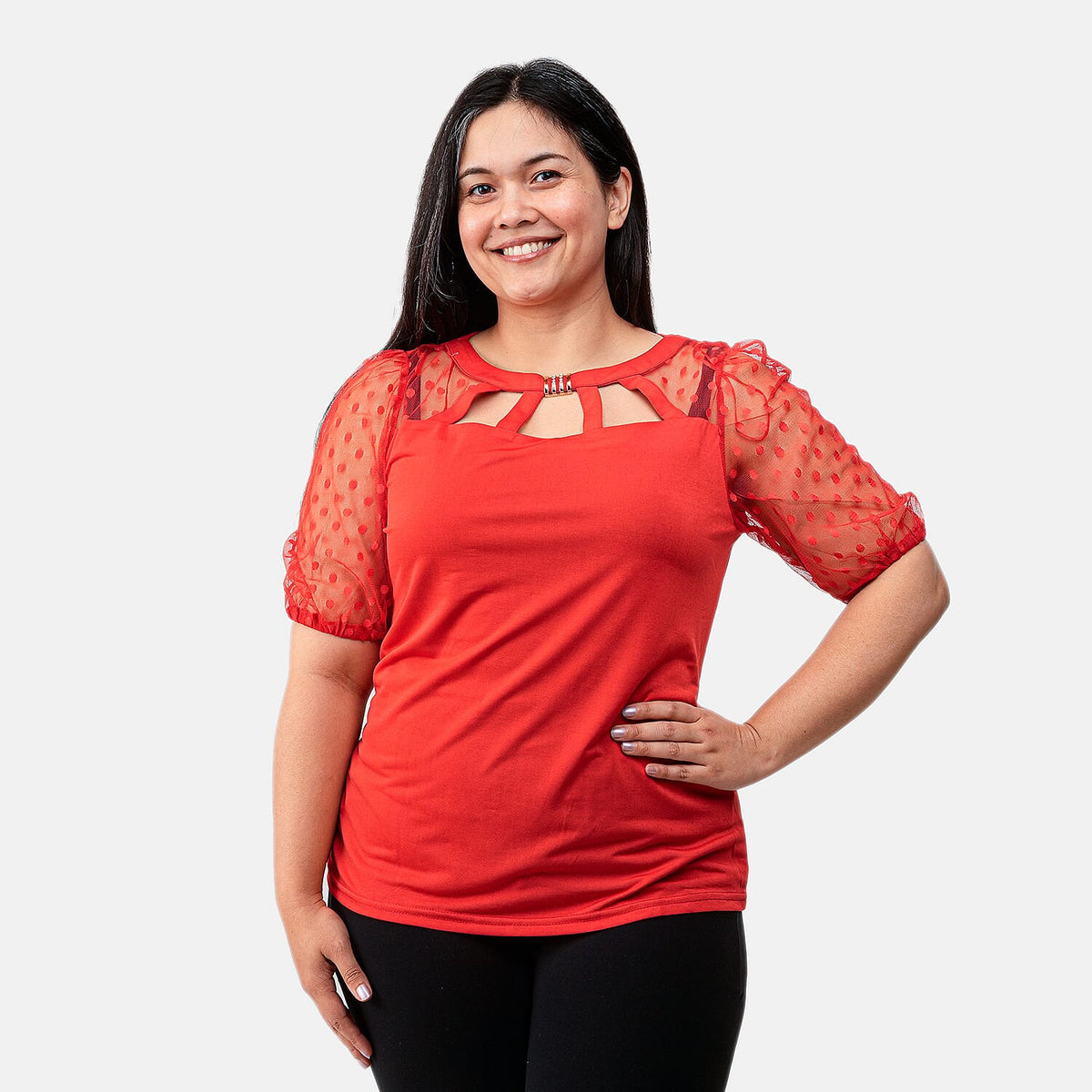 Daily Line Black Cut Out Top-S