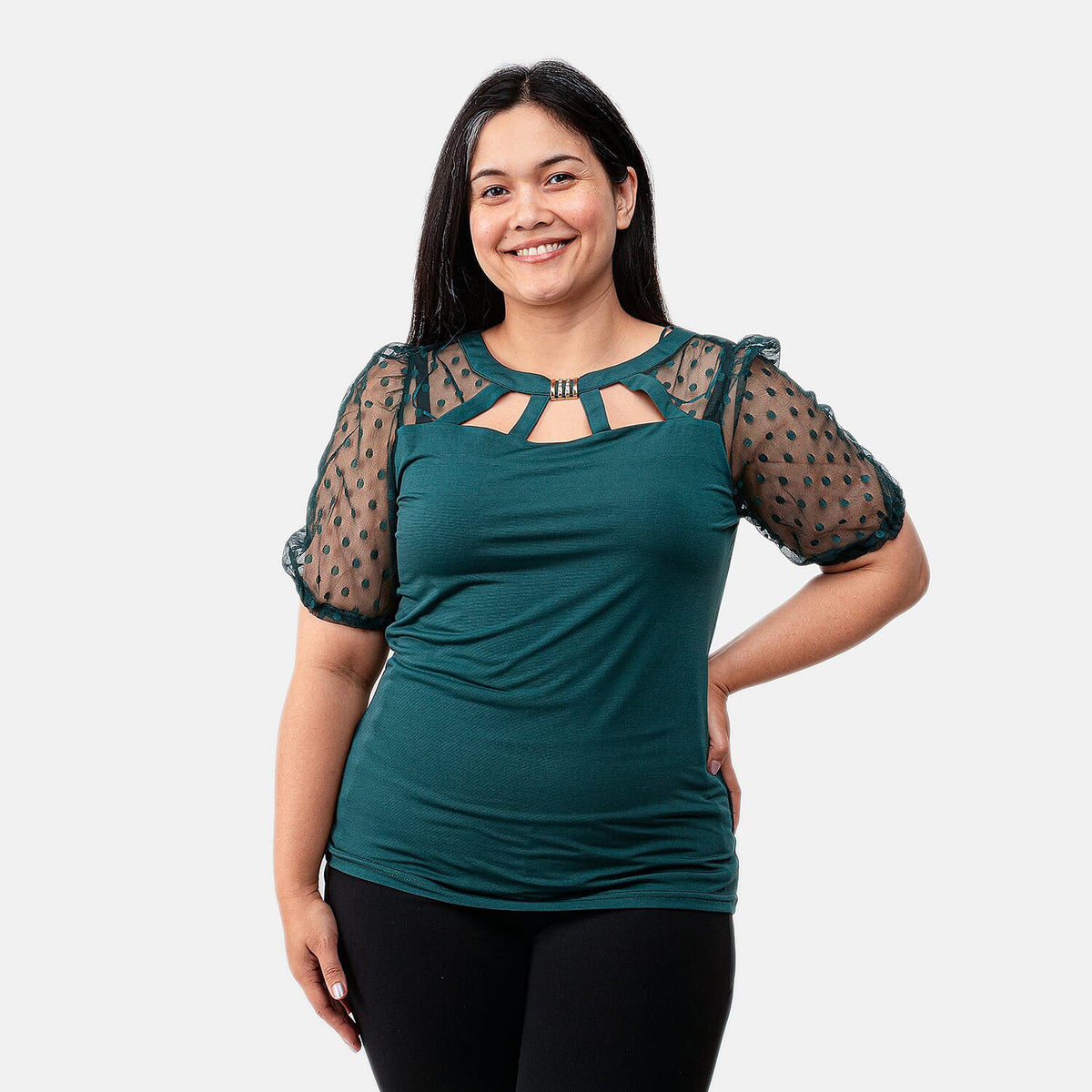 Daily Line Black Cut Out Top-S