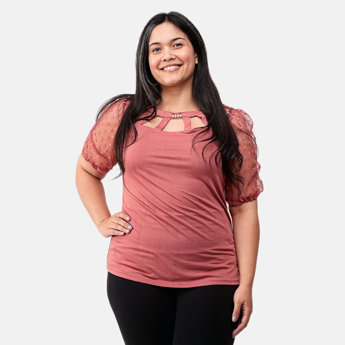 Daily Line Black Cut Out Top-S