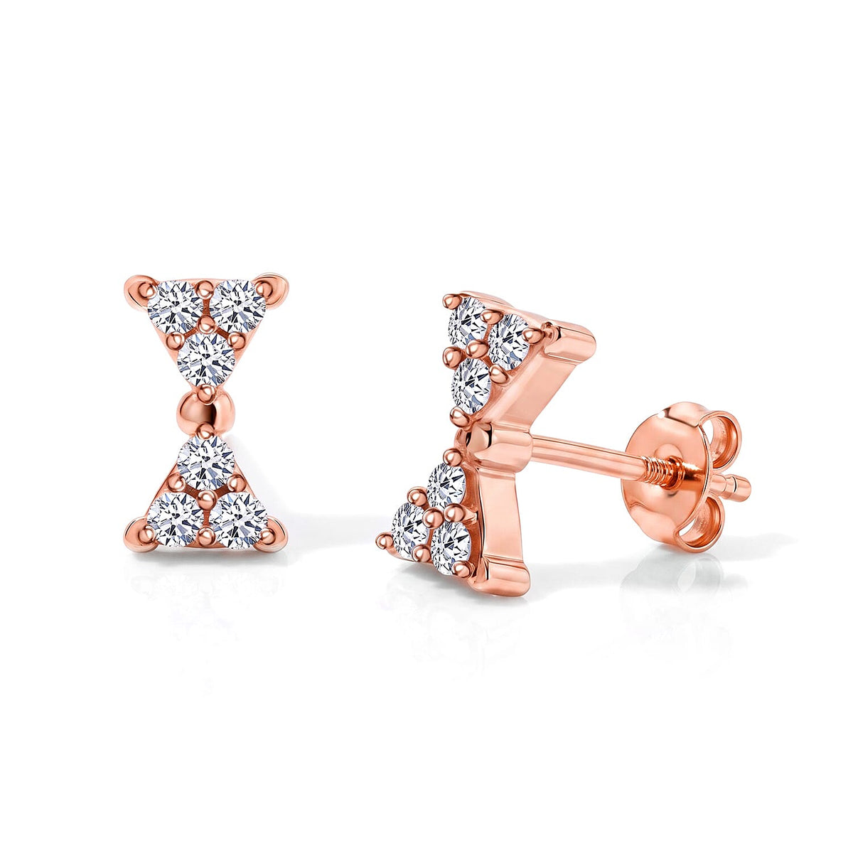 Luxuriant Lab Grown Diamond (G-H, SI) Earrings in 18K Vermeil RG Over Sterling Silver (7.25 In) 0.25 ctw