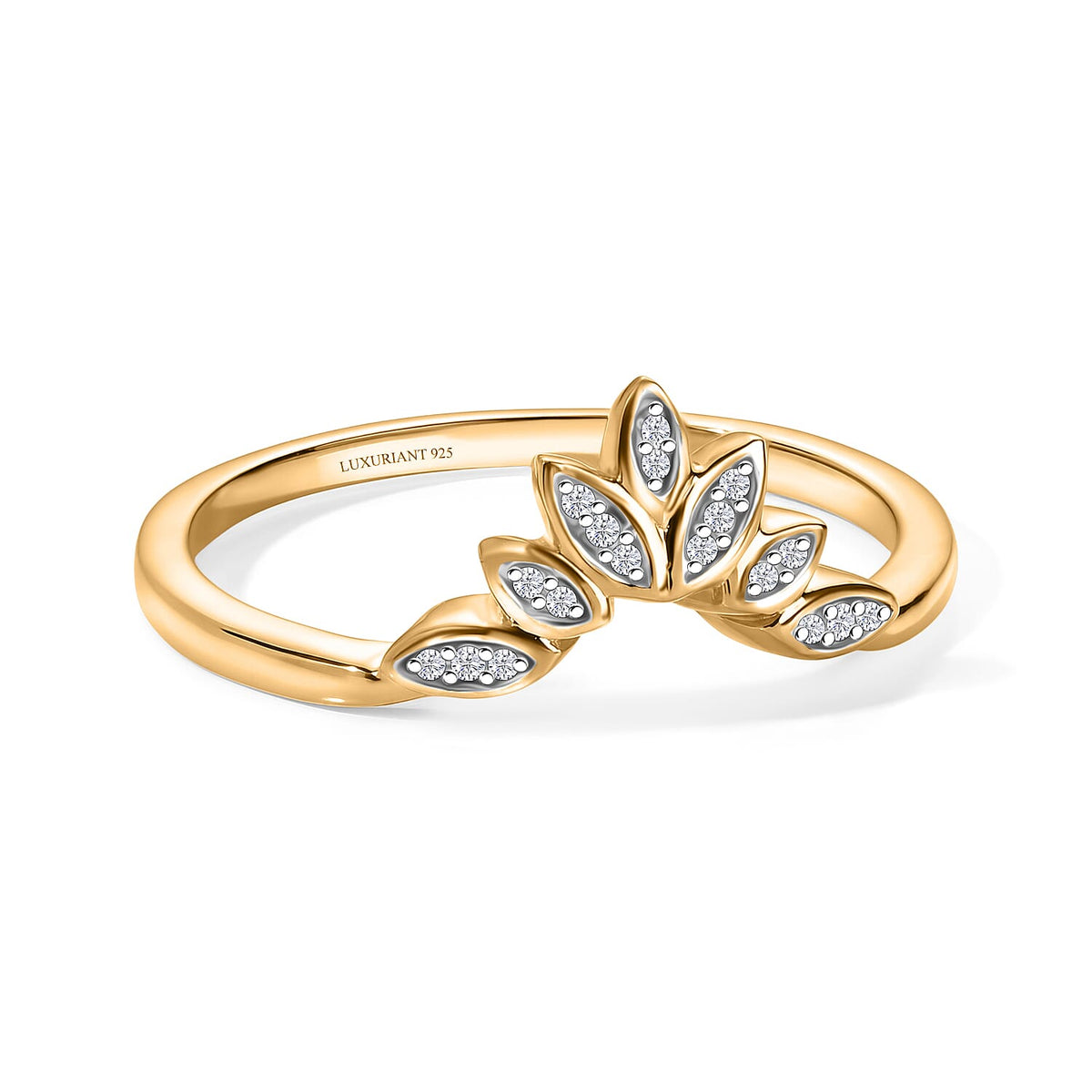 Luxuriant Lab Grown Diamond (G-H, SI) Ring in 18K Vermeil Rose Gold Over Sterling Silver (Size 10.0) 0.06 ctw