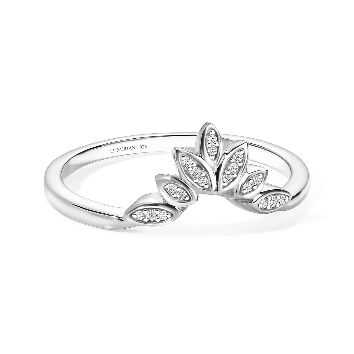 Luxuriant Lab Grown Diamond (G-H, SI) Ring in 18K Vermeil Rose Gold Over Sterling Silver (Size 10.0) 0.06 ctw
