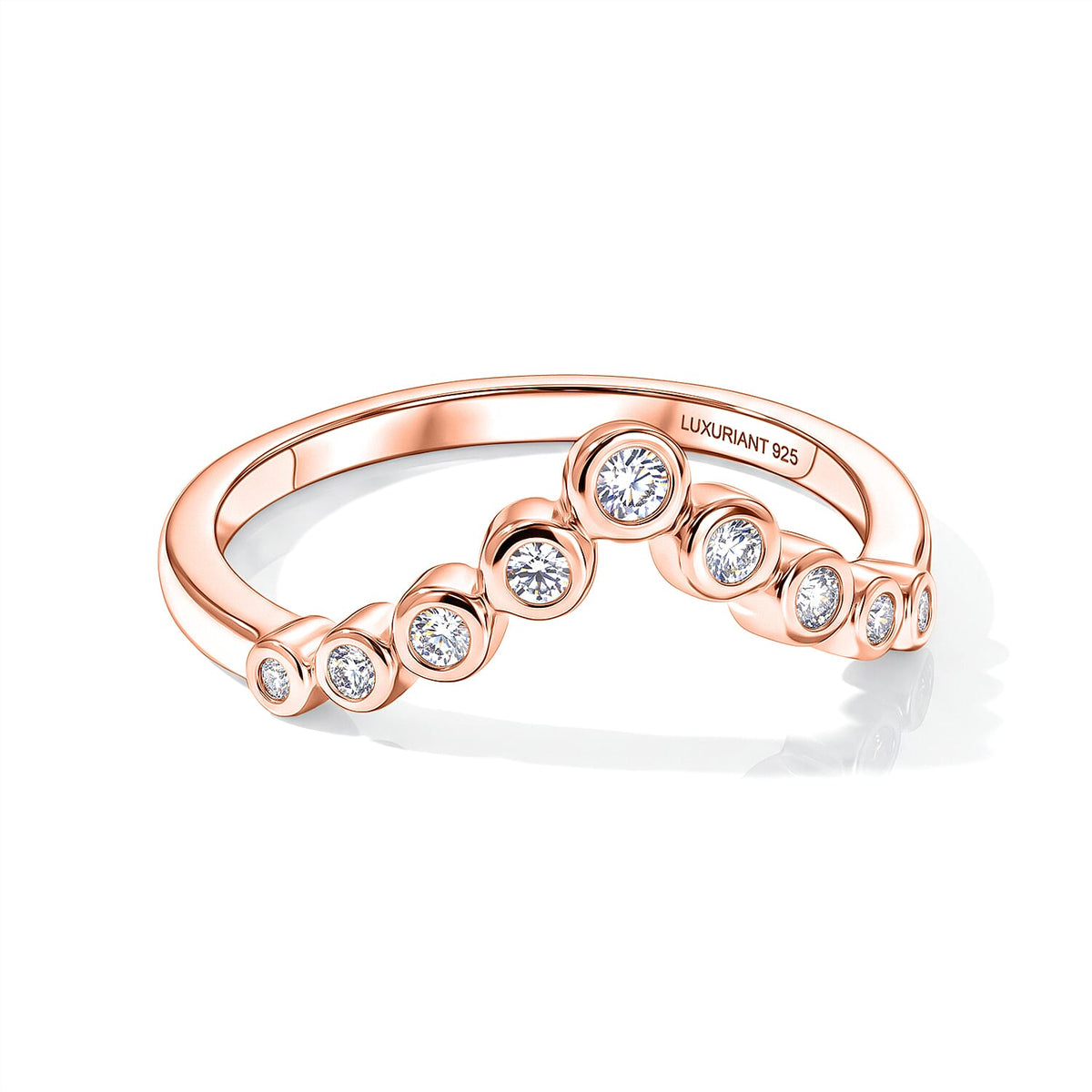 Luxuriant Lab Grown Diamond (G-H, SI) Ring in 18K Vermeil Rose Gold Over Sterling Silver (Size 10.0) 0.33 ctw