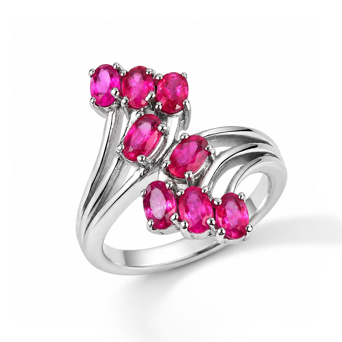 EverTrue Niassa Ruby (FF) 2.85 ctw Ring in Stainless Steel (Size 10.0)