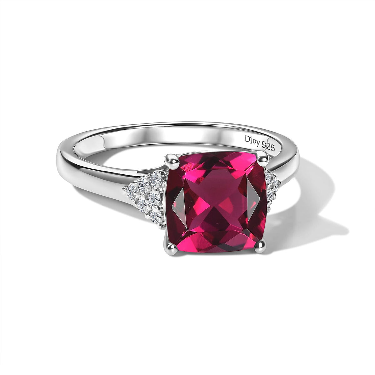 D'Joy Lab Grown Bixbite and Moissanite Ring in 18K Vermeil Rose Gold Over Sterling Silver (Size 10) 3.55 ctw