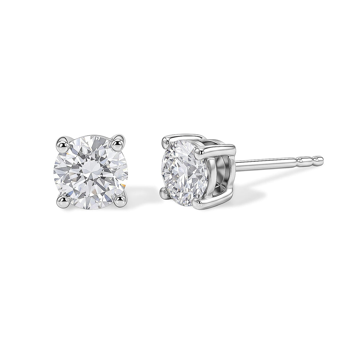 IGI Certified Luxuriant Lab Grown Diamond E-F VS 1.00 ctw Stud Earrings in Rhodium Over Sterling Silver