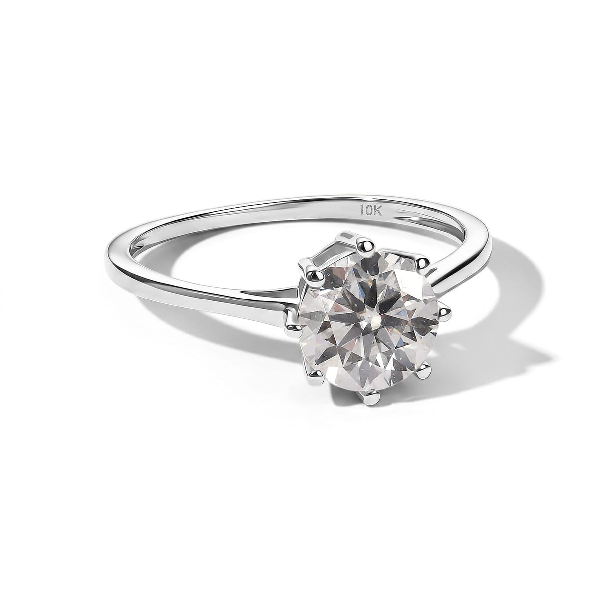 D'Joy 120 Facets Moissanite Ring in 18K Vermeil Rose Gold Over Sterling Silver (Size 10.0) 2.00 ctw
