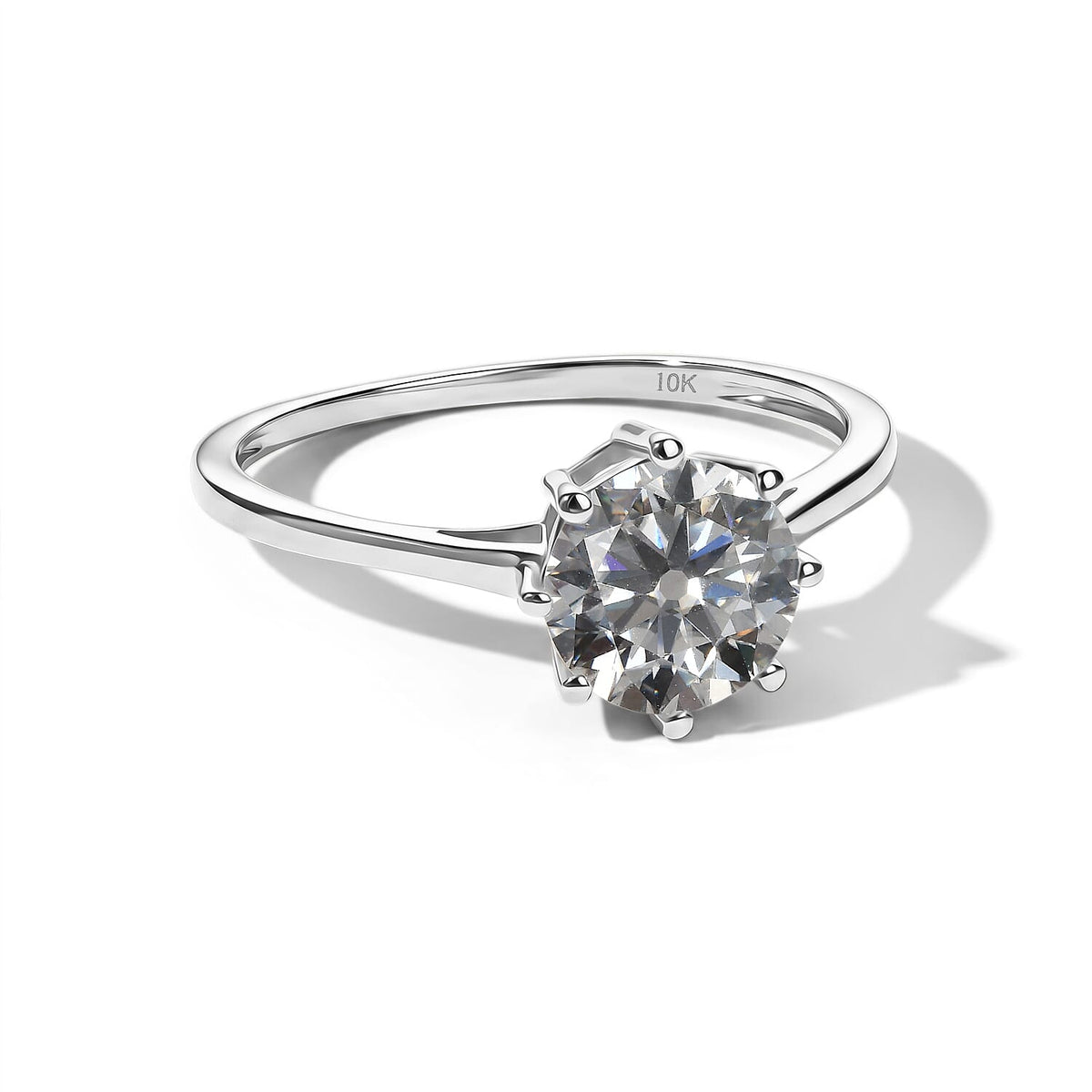 D'Joy 120 Facets Moissanite Ring in 18K Vermeil Rose Gold Over Sterling Silver (Size 10.0) 2.00 ctw
