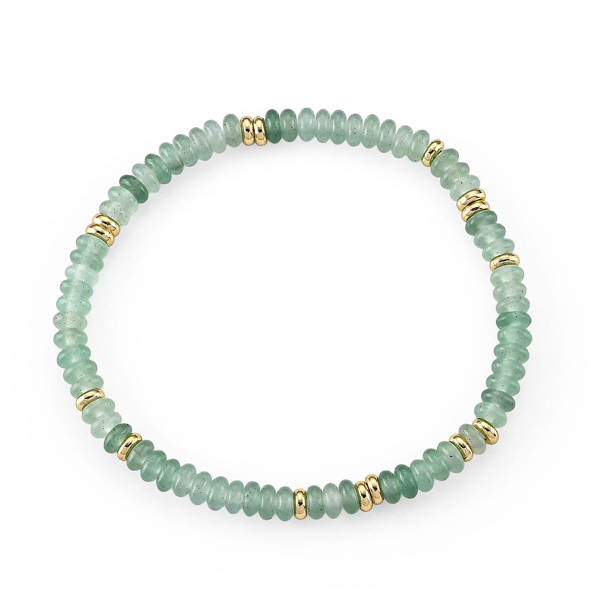 Austrian Pink Crystal Beaded Stretch Bracelet in Goldtone (6.5-7In)