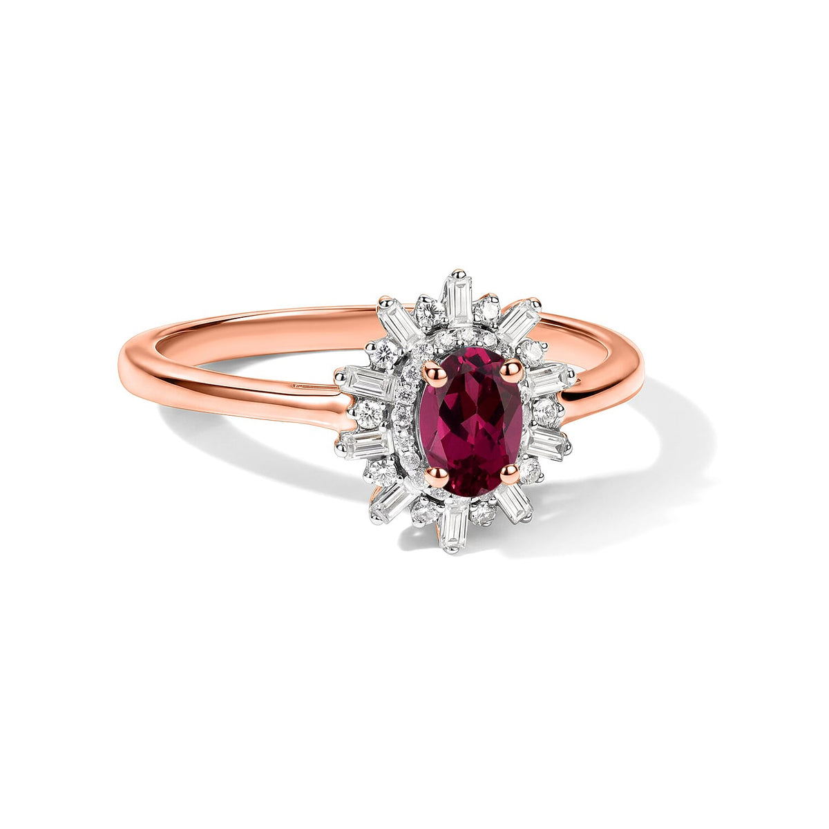 D'Joy Premium Pink Morganite and Moissanite Ring in 18K Vermeil Rose Gold Over Sterling Silver (Size 10) 1.15 ctw