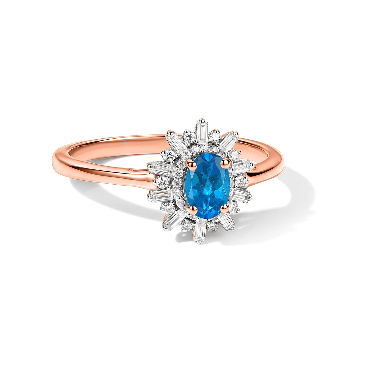 D'Joy Premium Pink Morganite and Moissanite Ring in 18K Vermeil Rose Gold Over Sterling Silver (Size 10) 1.15 ctw