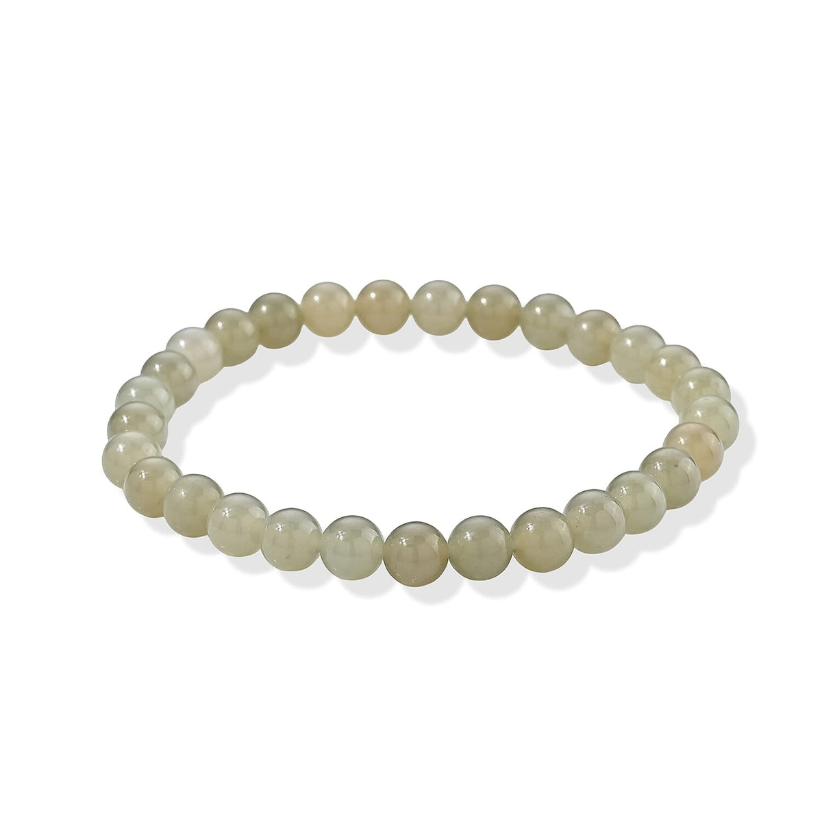 Nephrite 105.00 ctw Beaded Stretch Bracelet (6-6.5In)