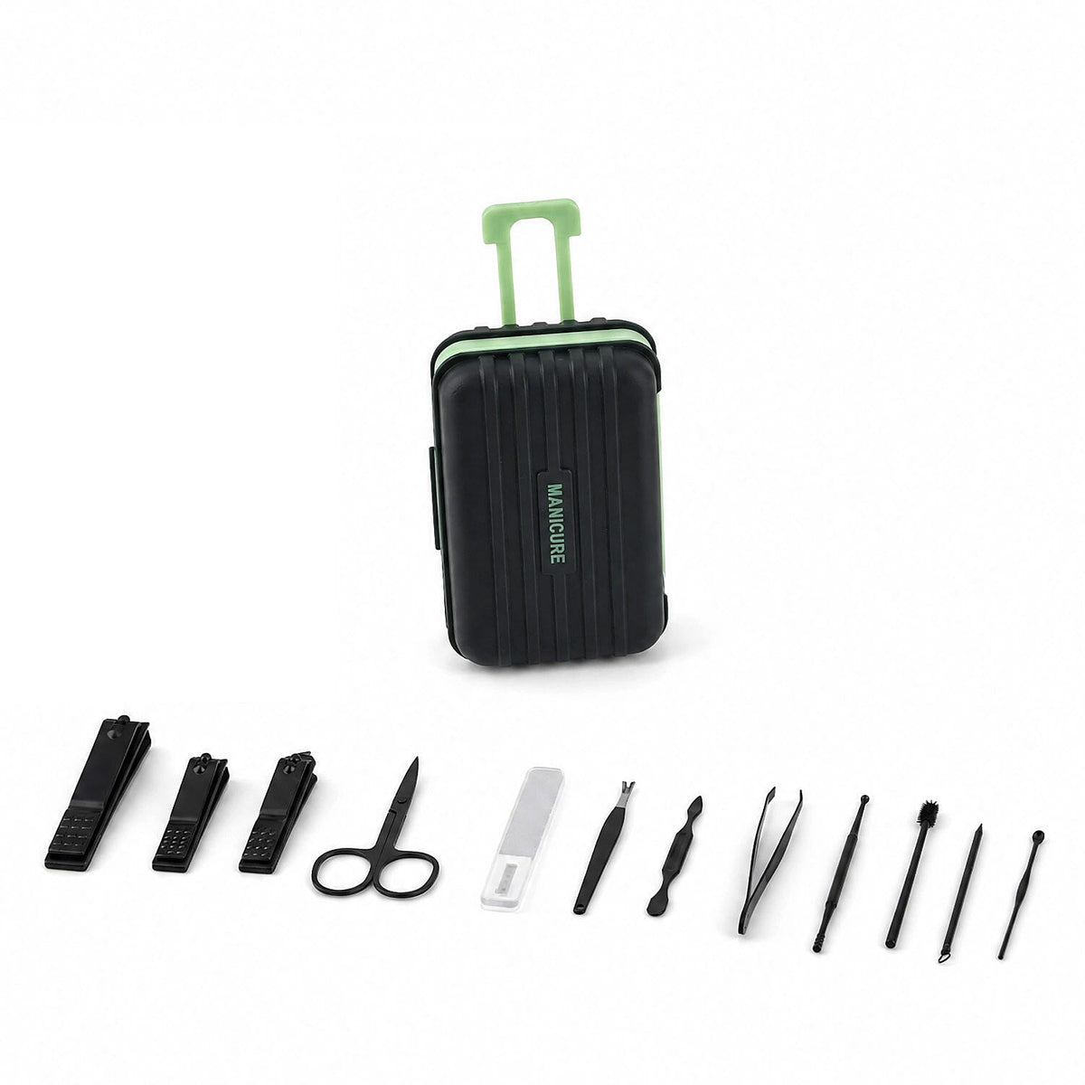Livmore Green Stainless Steel 12pcs Manicure Set - Pink