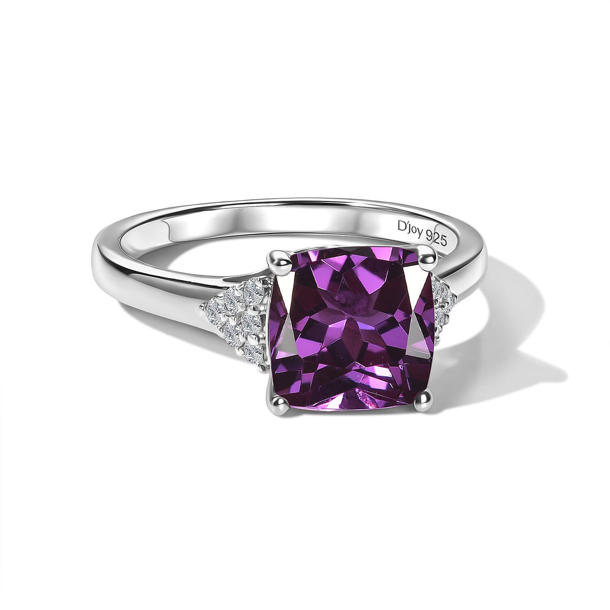 D'Joy Lab Grown Bixbite and Moissanite Ring in 18K Vermeil Rose Gold Over Sterling Silver (Size 10) 3.55 ctw
