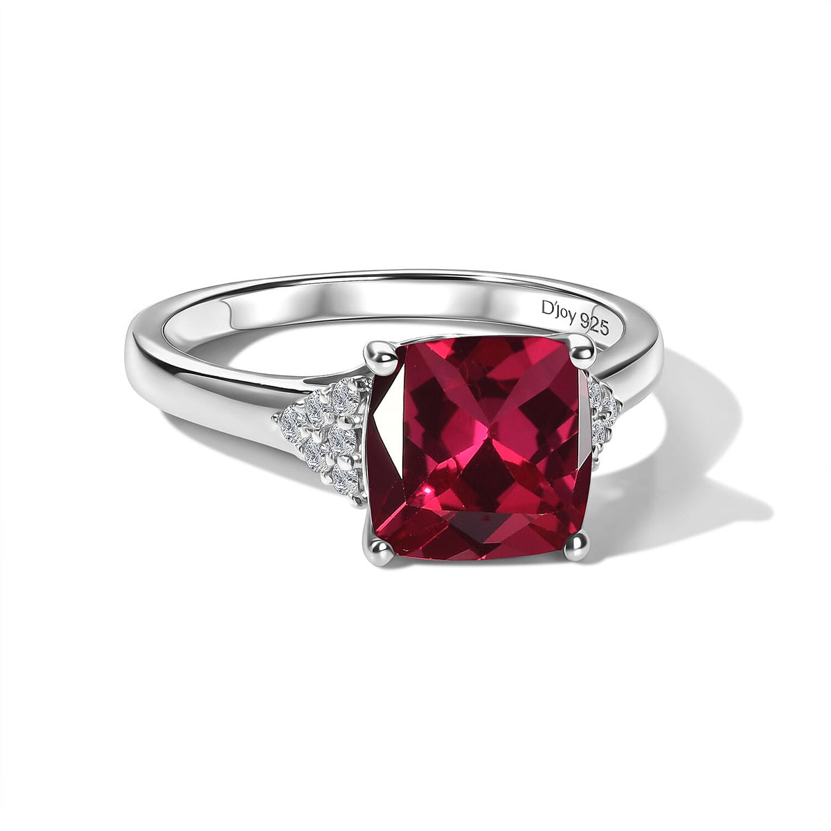 D'Joy Lab Grown Bixbite and Moissanite Ring in 18K Vermeil Rose Gold Over Sterling Silver (Size 10) 3.55 ctw