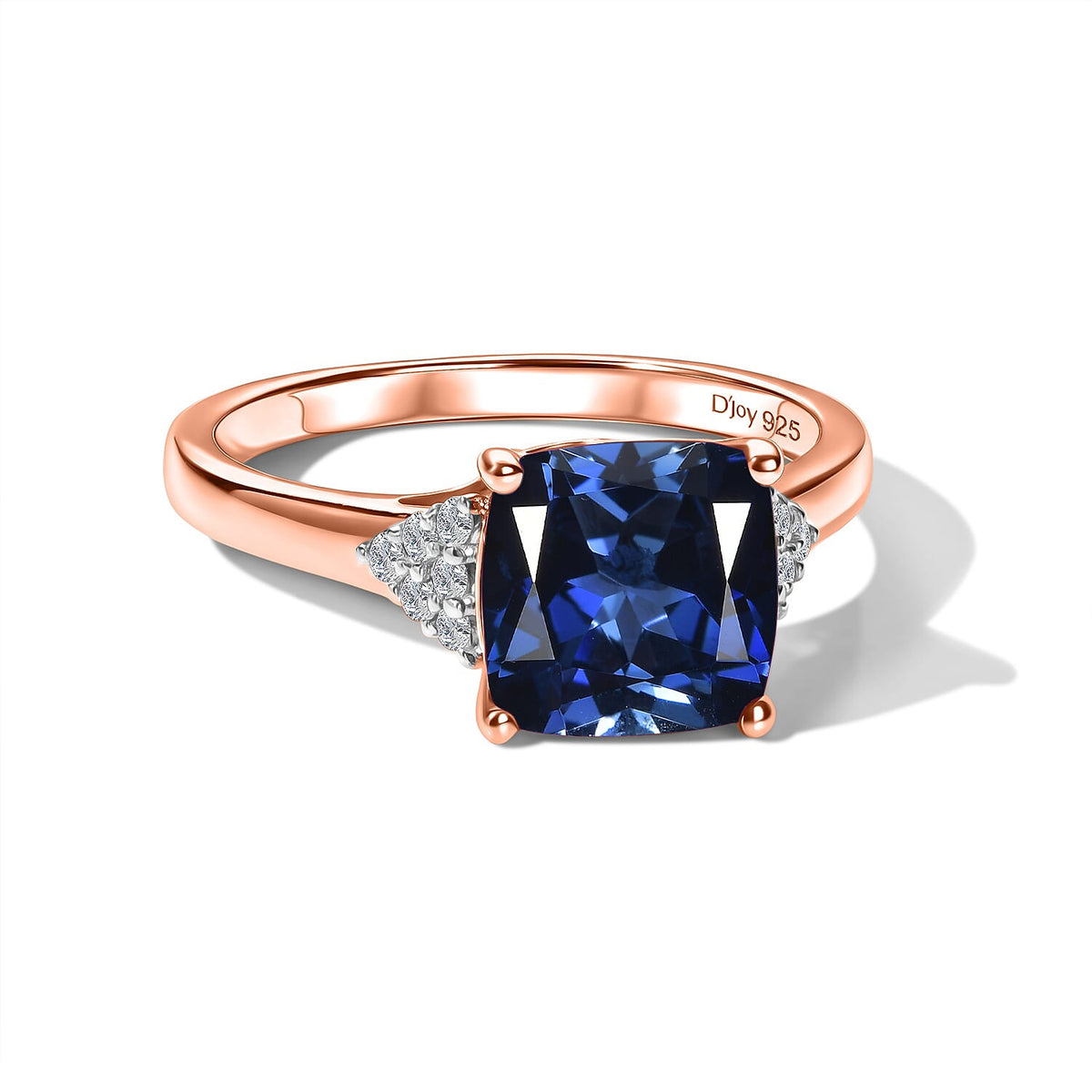 D'Joy Lab Grown Bixbite and Moissanite Ring in 18K Vermeil Rose Gold Over Sterling Silver (Size 10) 3.55 ctw