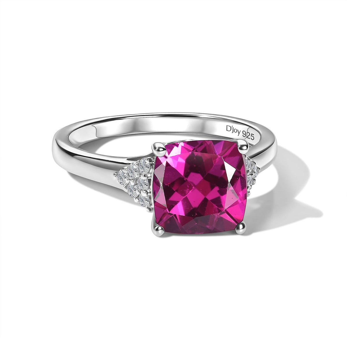 D'Joy Lab Grown Bixbite and Moissanite Ring in 18K Vermeil Rose Gold Over Sterling Silver (Size 10) 3.55 ctw