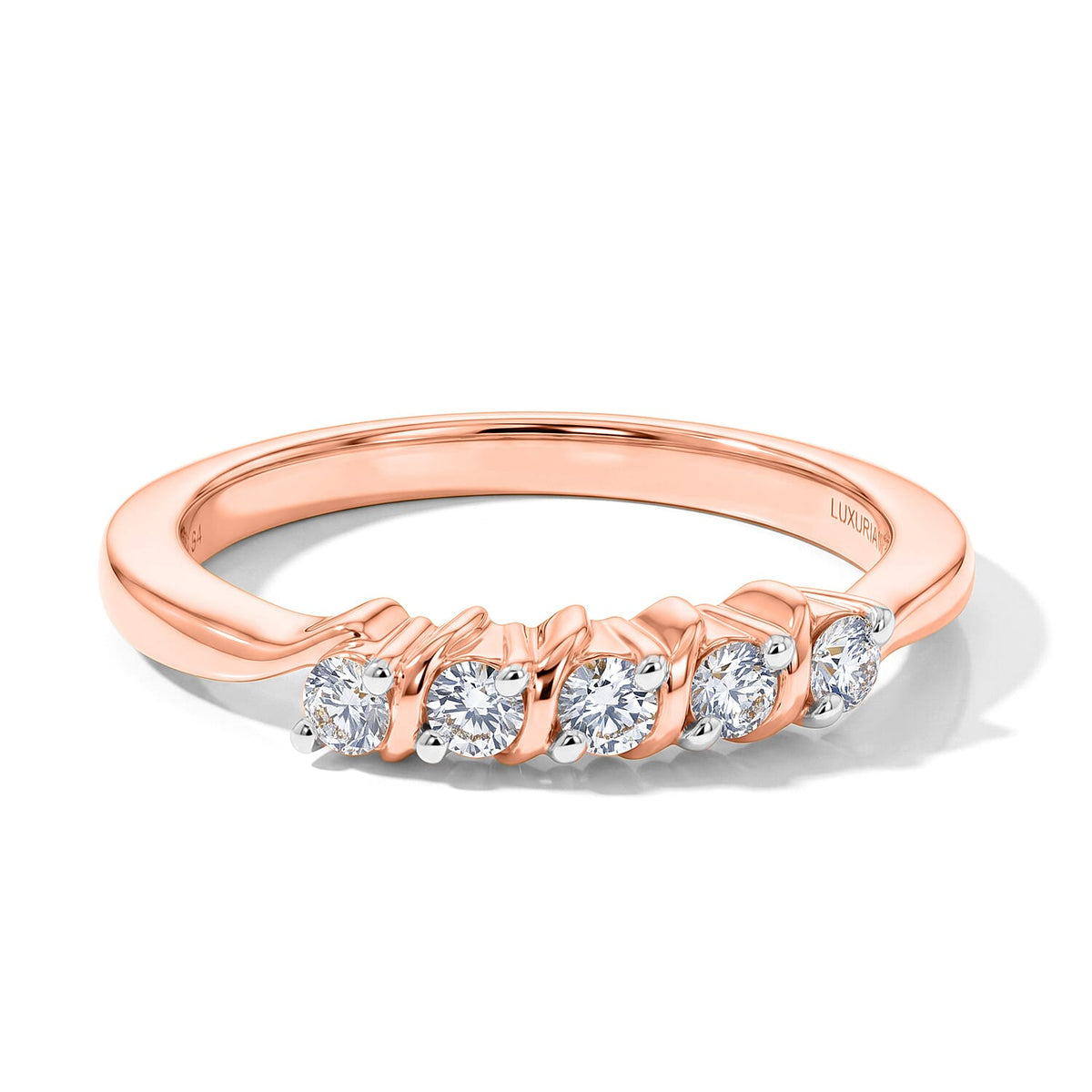 Luxuriant Lab Grown Diamond G-H-SI Ring in 18K Vermeil Rose Gold Plating Over Sterling Silver 0.25 ctw