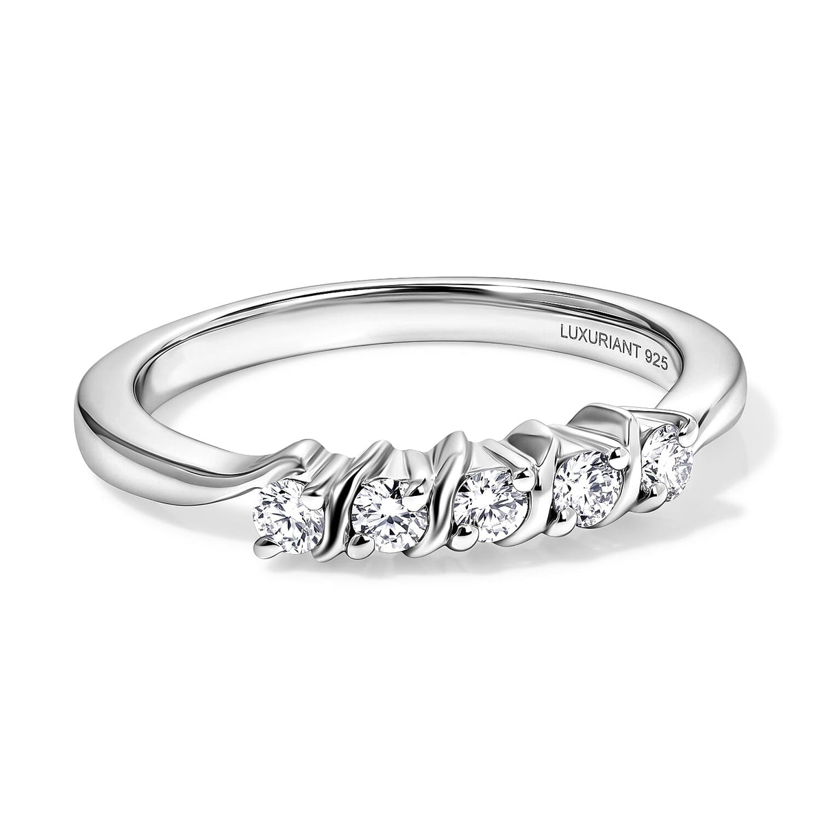 Luxuriant Lab Grown Diamond G-H-SI Ring in 18K Vermeil Rose Gold Plating Over Sterling Silver 0.25 ctw