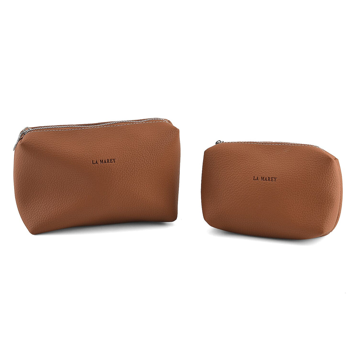 La Marey Black Embossed Brand Genuine Leather Set of 2 Handbag