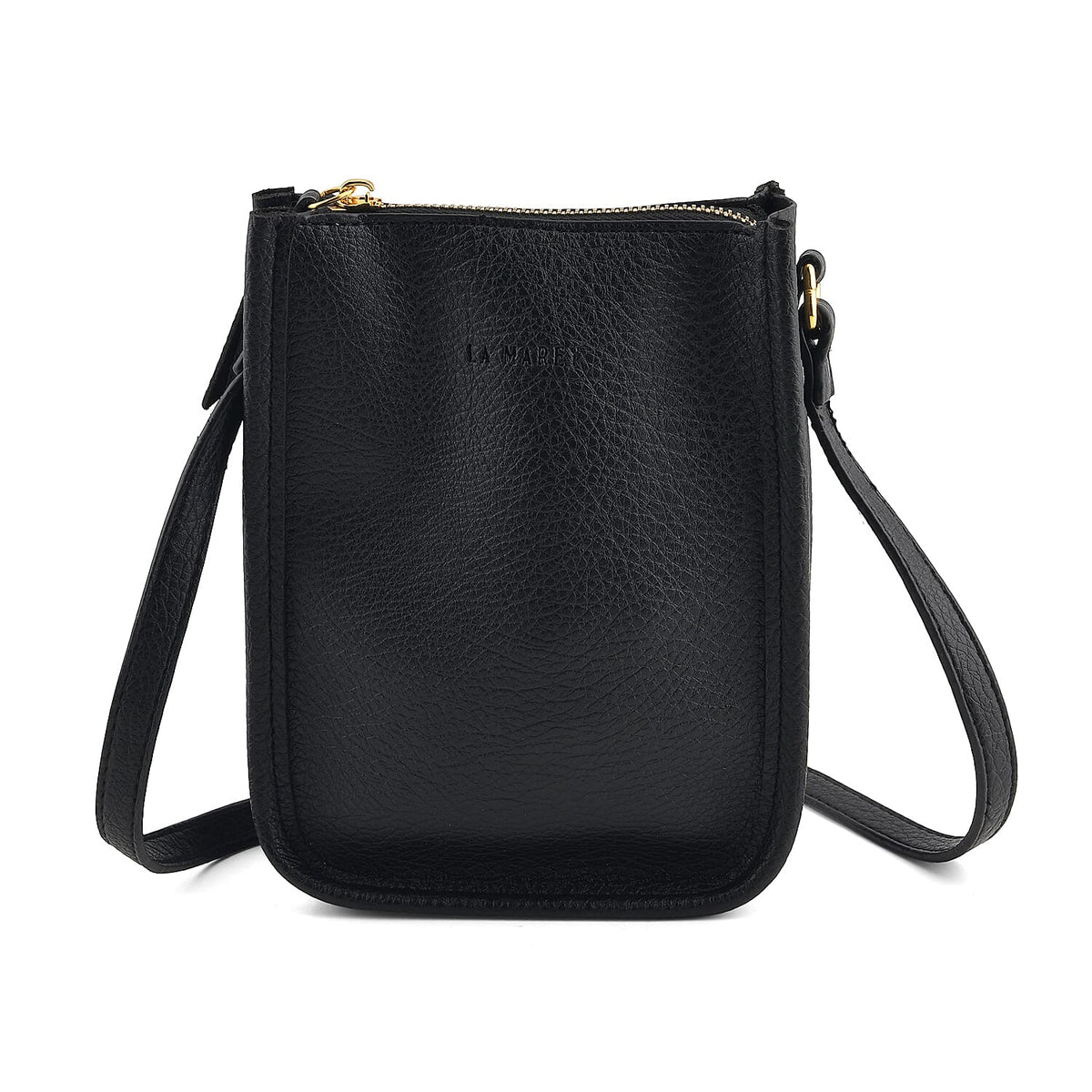 La Marey Black Genuine Leather Embossed Brand Wallet