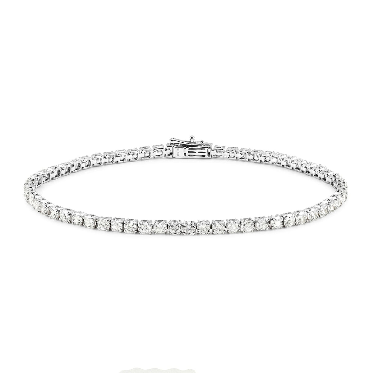 Ankur Treasure Chest Luxuriant Lab Grown Diamond (SI) Pear Bracelet in Sterling Silver (6.50 In) 3.15 ctw